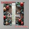 2pcs 2D Flat Printing Merry Christmas Popular Curtains Christmas Winter Miracle Fabric Without Electricity Festive Holiday for