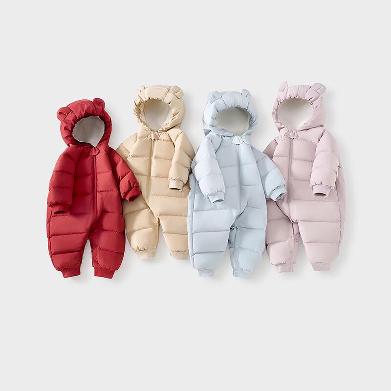 TONGTAI Baby Winter Hooded Down Jumpsuit Romper 100cm