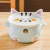 ZISIZ Cute Ceramic Instant Noodle Bowl with Lid