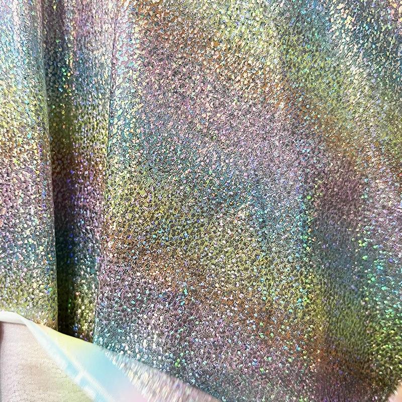 100x150cm Laser Regenbogen Glitzer Pailletten Stoff DIY Bastelbedarf Nähen Prinzessinenkleid Hochzeitsfeier Dekor Stoff