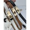 Women's Leather Buckle Adjustable Thin Belt with Dress Waist Two-Layer Cowhide Suit Jacket Closing Belt Belt