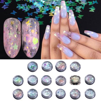 Pailletten Nagel Glitter Schmetterling Stern Liebe Herz DIY Nail art Zubehör Farbige Nagel Dekoration Maniküre Pailletten