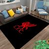 Tappeto LFC Nero e Rosso Tappetino da pavimento Design, adatto come tappetino antiscivolo per il soggiorno o il divano della camera da letto