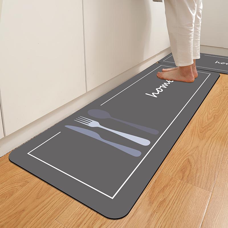 Keuken Lange Vloerkleed, Badkamer Absorberende Diatomeeën Aarde Vloer, Antislip Deurmat, Voetmat met Rubberen Zool, Afdelingsmat, Vloermat 40CMx60CM