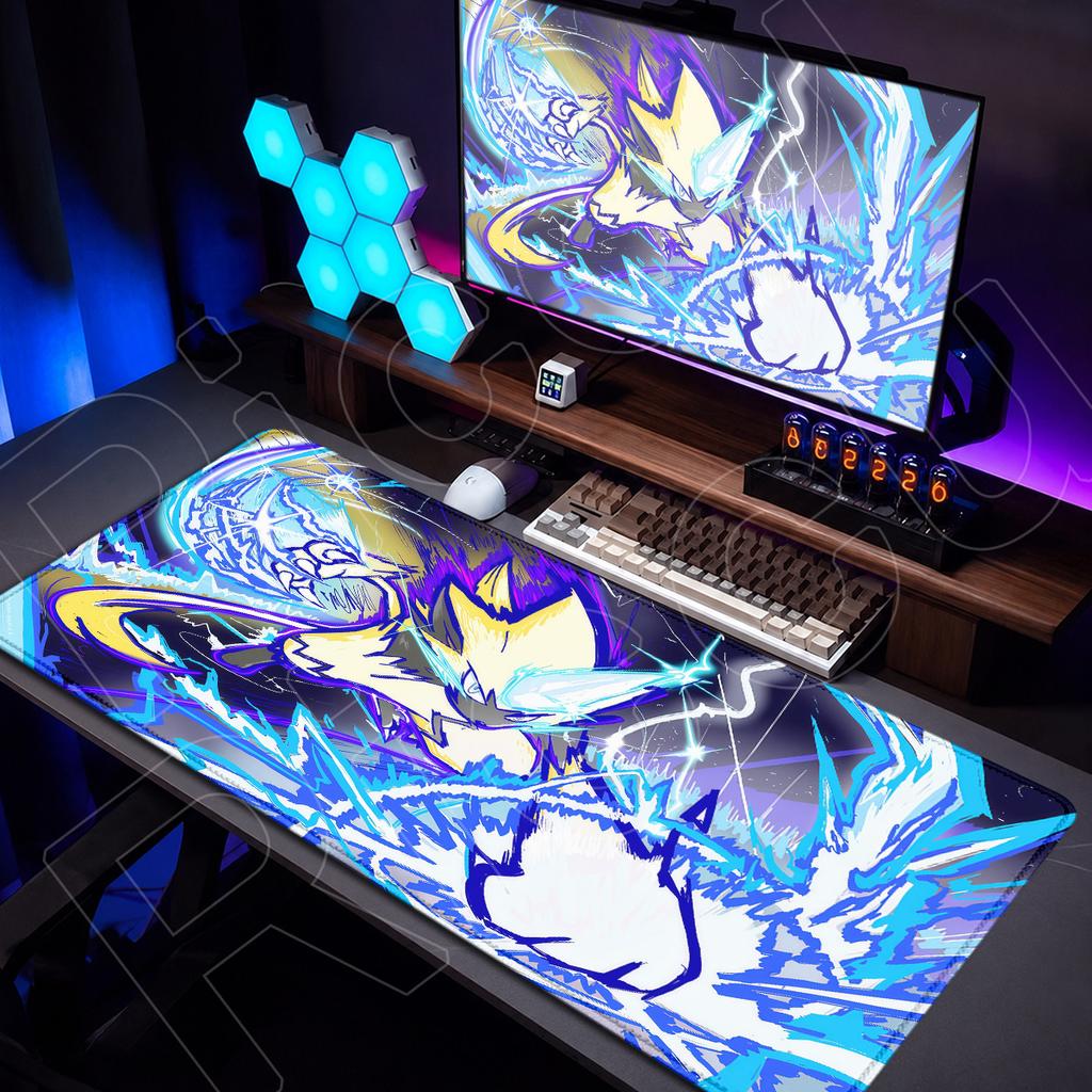 Laptop E-sport Gamer Home Keyboard Mats Pokemon Zeraora Large Non-slip Anime Mouse Pad XXL Rubber Desktop Washable Office Carpet