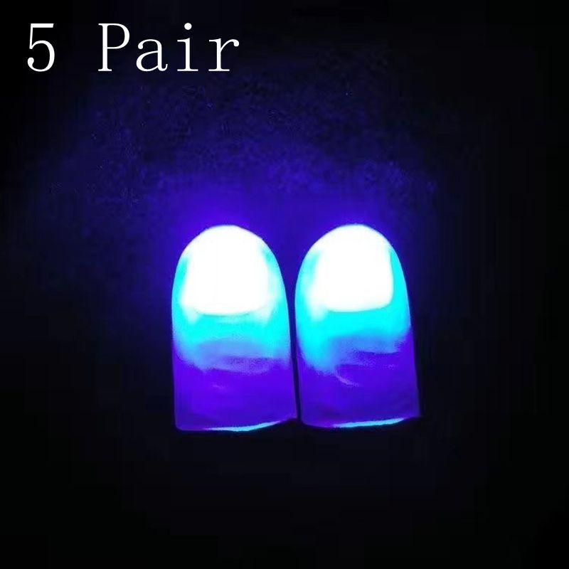 2Pcs Magic Light Up Finger Led Thumb Magic Trick Props Christmas New Year Party Novelty Funny Toys Glow In The Dark Kids Gifts