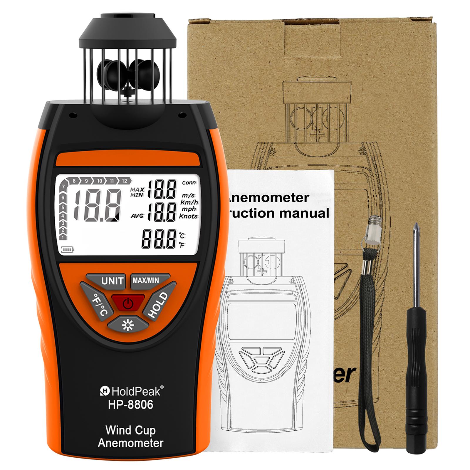 

Новий чашковий анемометр, з вимірюванням температури, 0,7-42 м/с вимірювач швидкості вітру, вуличний флюгер, для альпінізму та вітрильного спорту помаранчевий