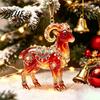 Decorative Hanging Ornaments for Tree 2PCS Christmas Goat Ornaments 2D Acrylic Festive Party Supplies Pendants Lightweight Holiday Home Decor