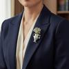 Ny Blomsterindsats Broche Formet som en Vase med Indsatsblomster Kobbermetal Pins DIY Kreative Kvinder Brocher Tøj Corsage