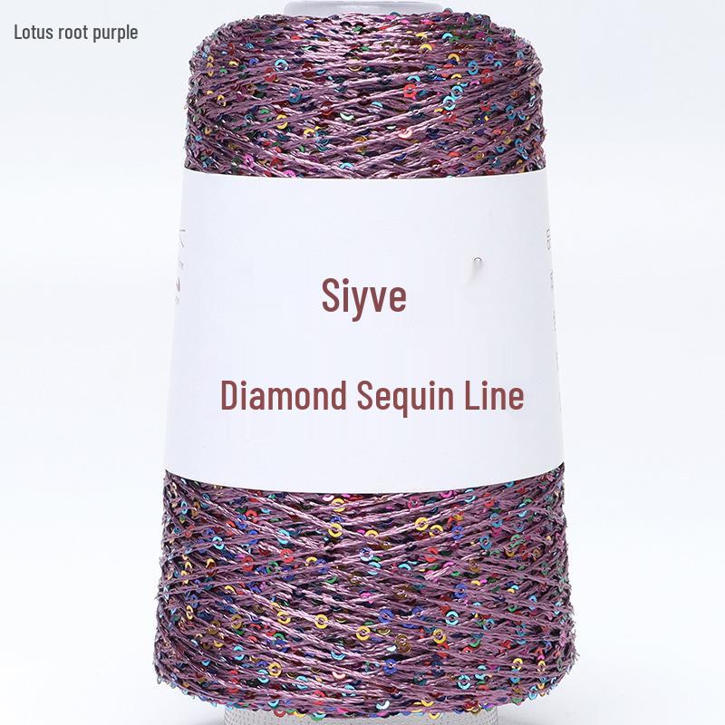 Filato di paillettes Siyue 2mm - Lana tessuta a mano per progetti fai da te (100 grammi)