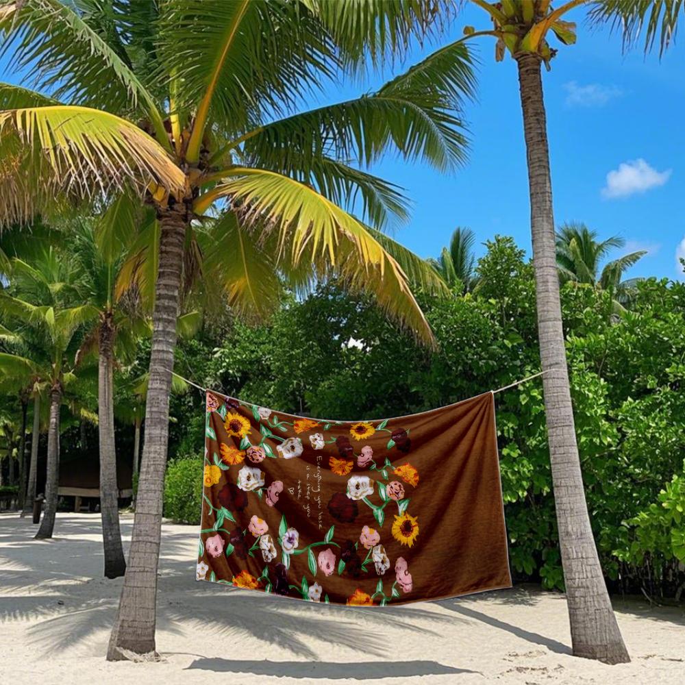 Bohemian Florals Quick Drying Bath Towel Microfiber beach towel - light weight swimming camping  yoga beach out