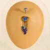 Stylish Fruit & Flower Enamel Belly Button Ring with Rhinestones - Cute Stainless Steel Piercing Accessory for Girls