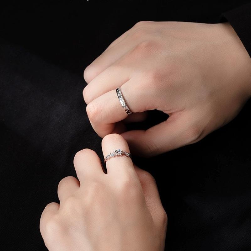 Star Accompanying Ring Female Elegance Sweet Temperament Versatile Ring Opening Design Hand Accessories Premium