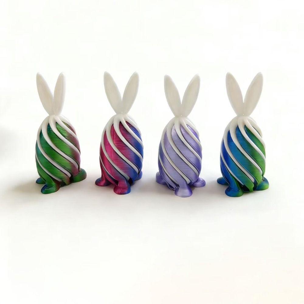 Spiral Kegel 3D Gedruckter Osterhase Bunte Ornamente Osterkorb Füller Drehender Hase Ei Dekompression