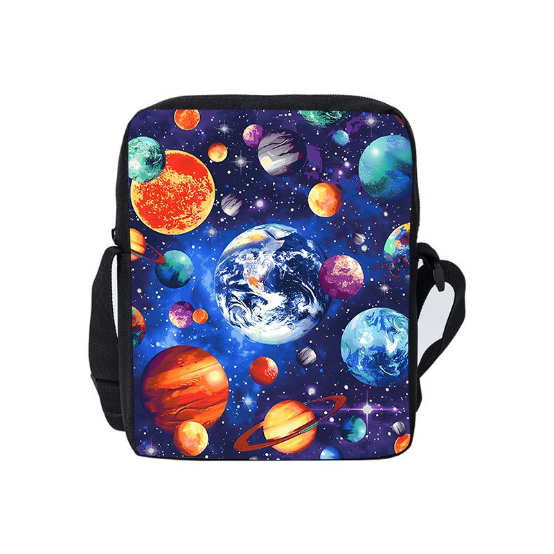 Cosmic Planet Daily Single Sided Messenger Bag For Boy/Girls Children Best Gifts 2D Flat D Cartoon Casual Teenage Crossbody Bag