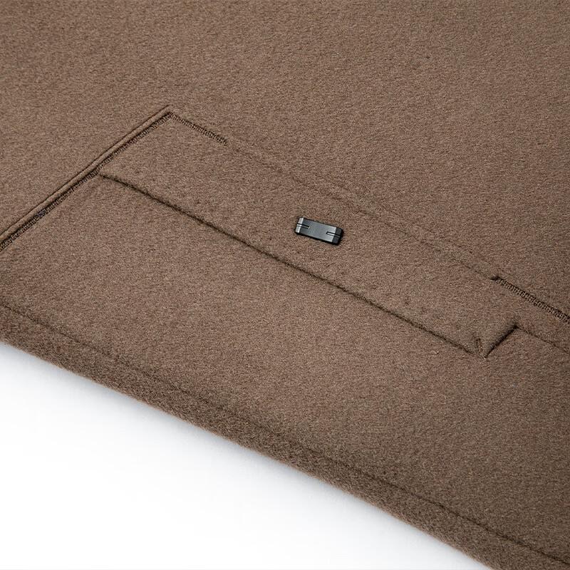 Men's Wool Blend Blazer Collar Overcoat with Detachable Down Liner