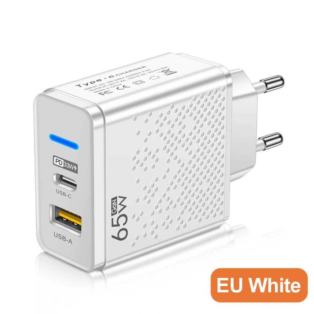 65W GaN Telefonladdare USB PD Riktigt Snabb Laddning Mobiltelefon Typ C Snabbladdare Adapter Hög Hastighet för IPhone Huawei Xiaomi