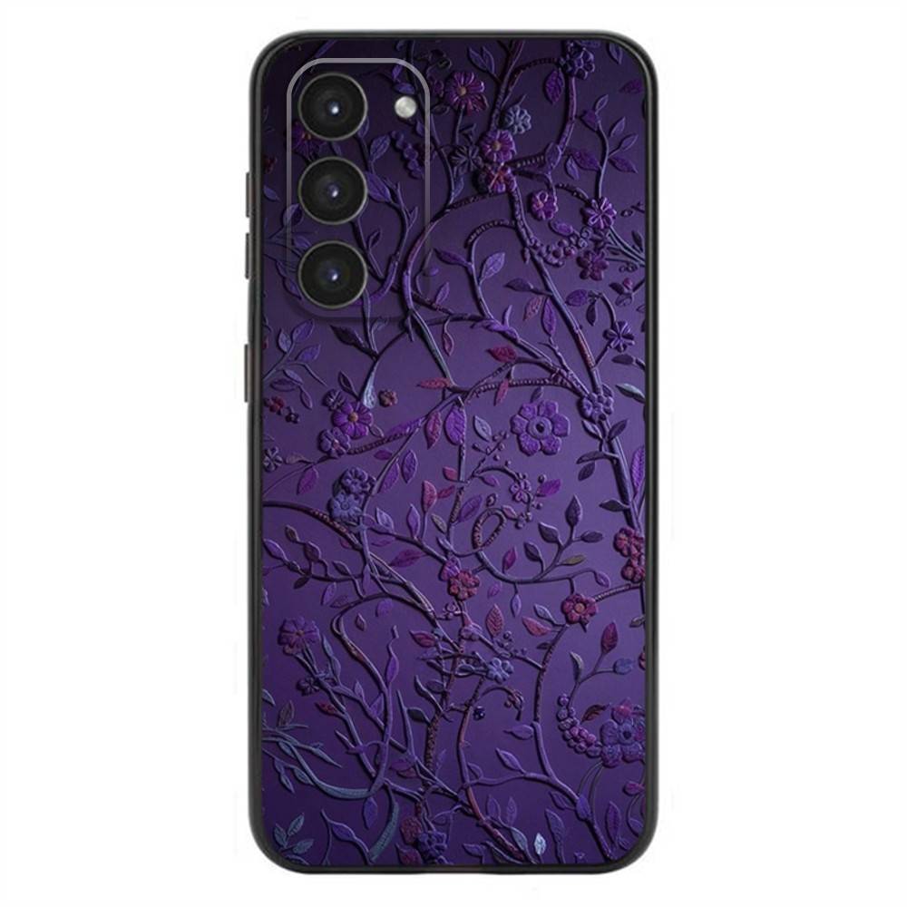 Luxury Flower Plants Fashio Phone Case For Samsung Galaxy A20,21s,22,31,32,52,53,72,73,80,91 Soft Silicone Black Cover