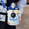 Cute Astronaut Children Insulation Cup 316 Stainless Steel Straw Thermos Water Bottle For School Boys Girl Outdoor Big Belly Cup