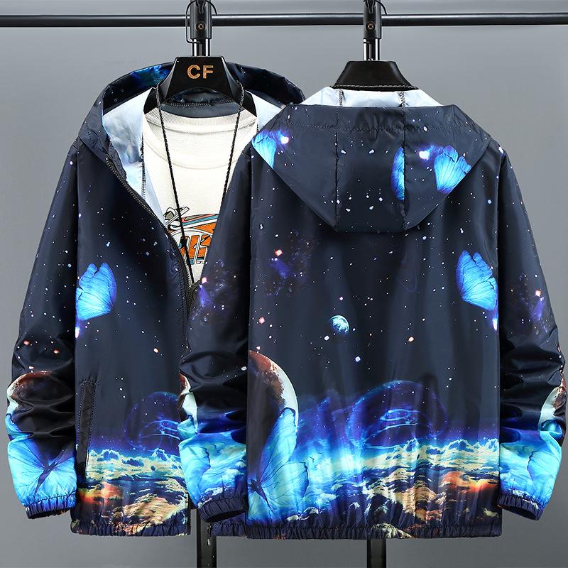Men s Summer Sun Protection Jacket: Lightweight, Breathable, Gradient Print Hooded Jacket for Outdoor Fishing and Sun Protection S