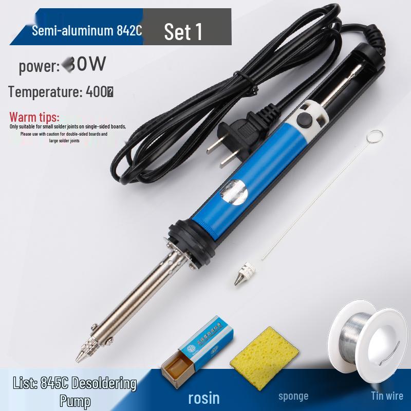 Yellow Flower Dual-Use Electric Soldering Iron & Manual Desoldering Pump 842C/845S