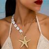 Handmade Beach Jewelry Imitation Pearl Bohemian Shell Beads Necklace  Couple Gift
