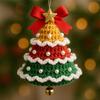 DIY Knitted Santa Claus Bell Ornament Handmade Christmas Tree Decoration Holiday Crochet Accessories for Craft Lovers