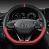Funda para volante de coche Ioniq 5 2016 2017 2018, forma de D, de cuero sintético PU, accesorios para el interior del automóvil.