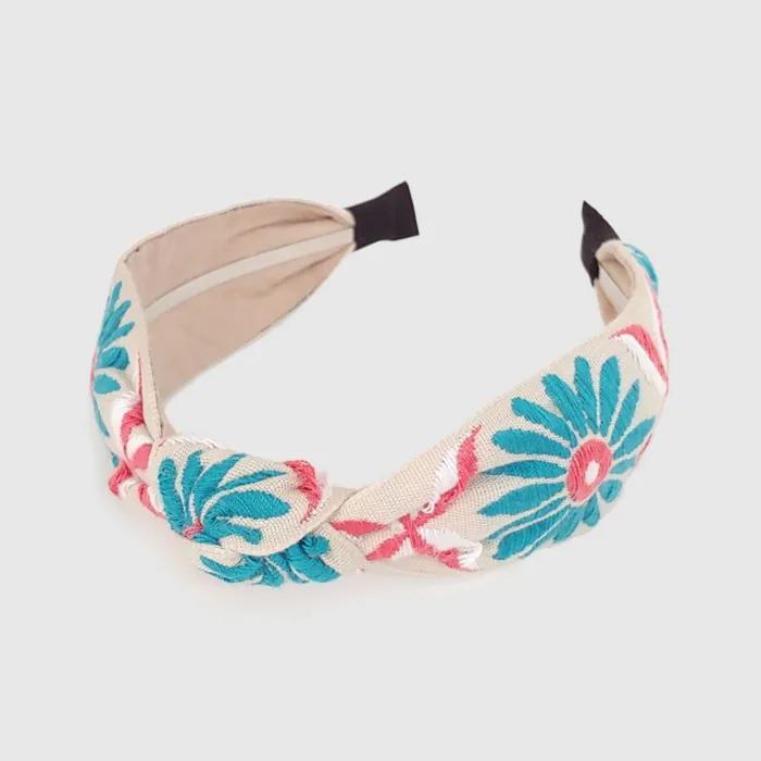 LALA Ethnisches Blumen-Import-Haarband - Grau