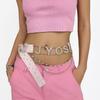 PU Leather Rhinestone Belts Spice Girl Y2K Waistband Punk Butterfly Waist Chain  Skirt Accessories