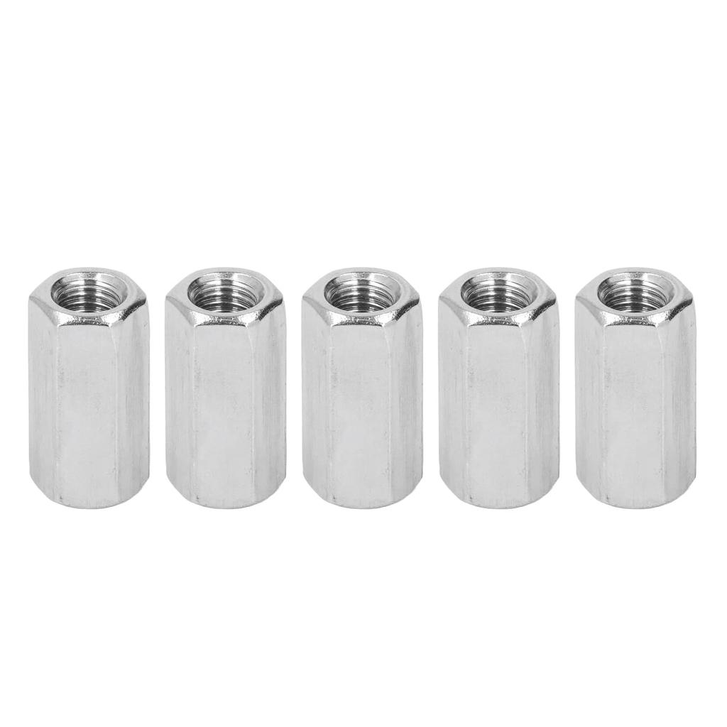 Pack of 5 M12 x 1.75-Pitch 40mm Length Metric Hex Coupling Nut 304 Stainless Steel