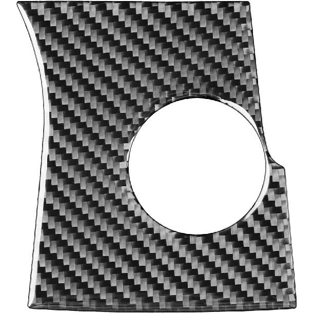 Real Soft Carbon Fiber Car Ignition Lock Panel Engine Start Stop Switch Cover Trim Sticker Auto Interior Accessories Compatible with Toyota