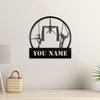 Single Piece Custom Metal Wall Art Customized Aerial Hoop Design for Studio Holiday Christmas Decor