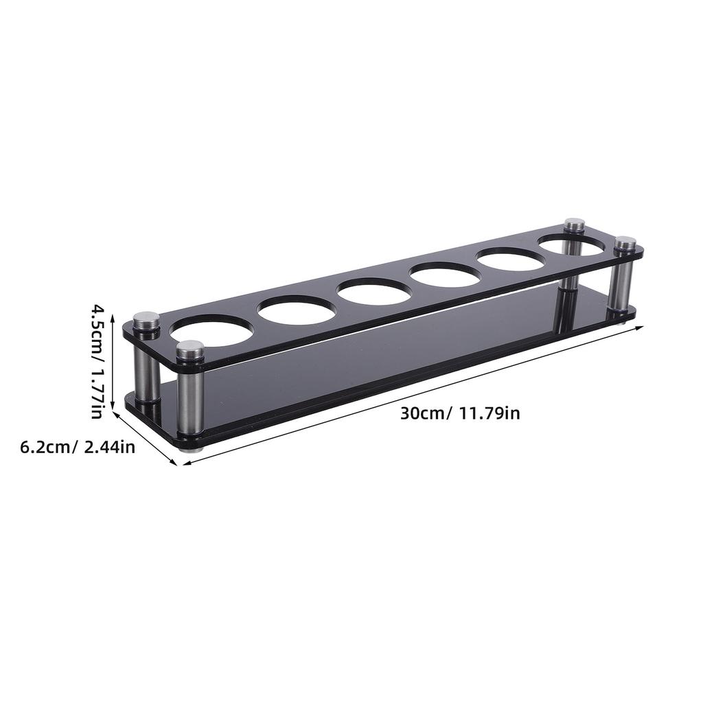 Shot Glass Holder Acrylic Organizer Small Cup Rack 6 Holes 3.8 Glass Tray for Bar Home Restaurant Parties Cup Storage Rack