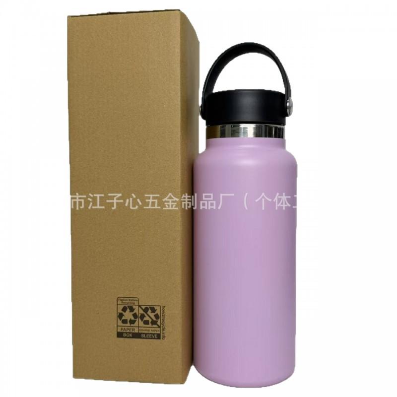 Borraccia Termica in Acciaio Inossidabile 32oz 40oz Doppia Tappo Tazza da Viaggio per Esterno con Manico Ermetica Palestra Escursionismo Campeggio