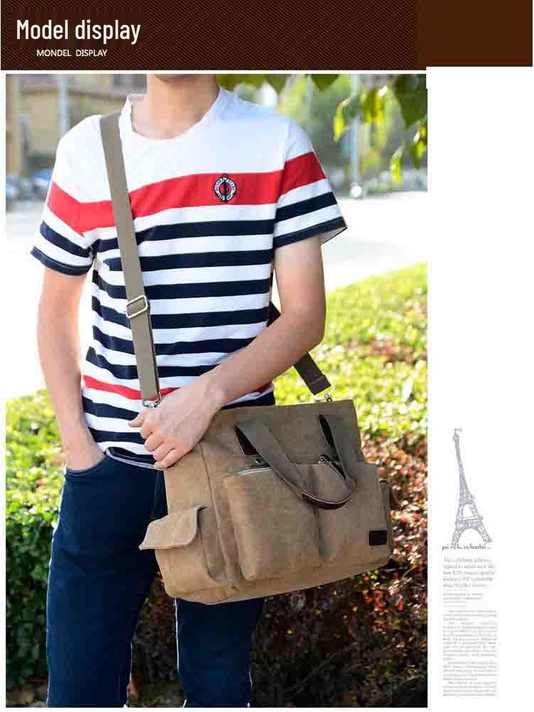 Men's Large Capacity Casual Canvas Crossbody Handbag