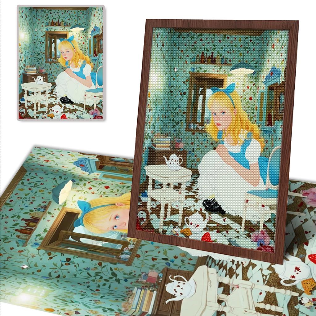DIY Diamond Painting The Little Girl In The House Cross Stitch Kit Mosaic Art Diamond Painting Full Circle Diamond Home Decoration
