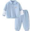 Minibala Kids' Anti-Pill Faux Two-Piece Sweatshirt & Pants Set