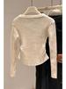 Elegant V-neck Slim Pullover Sweater - New Winter Style, All-Match French Long-Sleeve Top