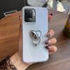 Luxury Bling Rhinestone Heart Ring Bracket Clear Phone Case for OPPO Reno5 Lite,A94 4G Stand Cover