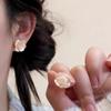 Pink Flower Stud Earrings: Sweet, Fresh, Elegant, Simple, with a Unique Design. Forest Style, Fashionable, and Versatile.