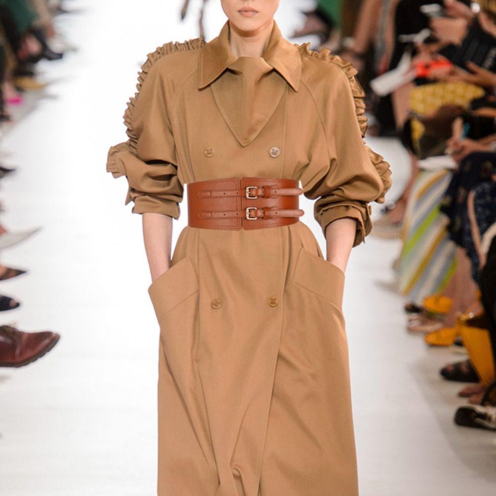 Adjustable Corset Belt Leather Wide Waist Corset Casual PU Cummerbunds Dress