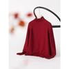 2025 Autumn/Winter Korean Gilded Rose Gold Knit High Neck Sweater for Women