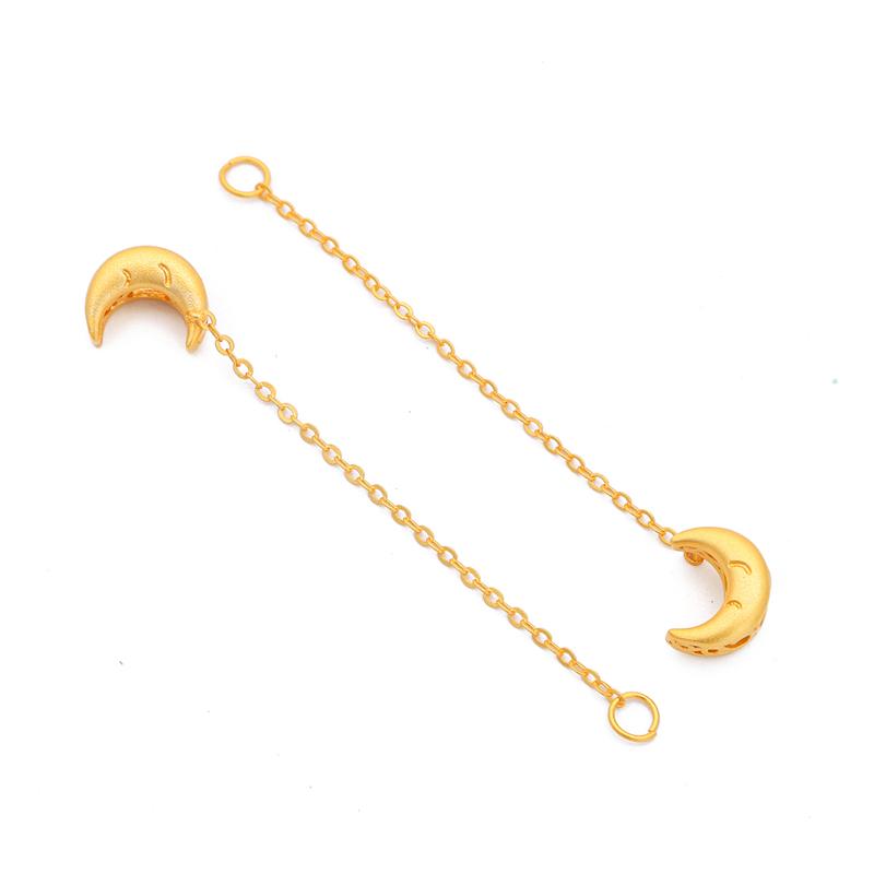 

1 шт., песочная, позолоченная, медная, с лунным разделением, цепочка из бисера для DIY, ожерелье, браслет, серьги, изготовление ювелирных изделий, аксессуары для рукоделия 75mm