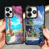 Anime Aesthetic Scenery Plating Phone Case For Xiaomi Redmi Note 14 15 Pro Plus 13 12 11 11S 11T 10 9S 9 5G Anti-Fall Airabag Co