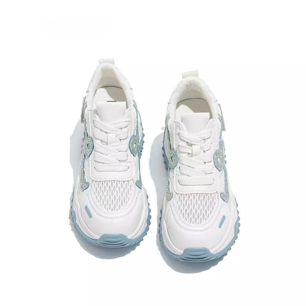 Breathable new muffin sports and leisure shoes, soft soles are not tired, thick soles increase height, dad shoes