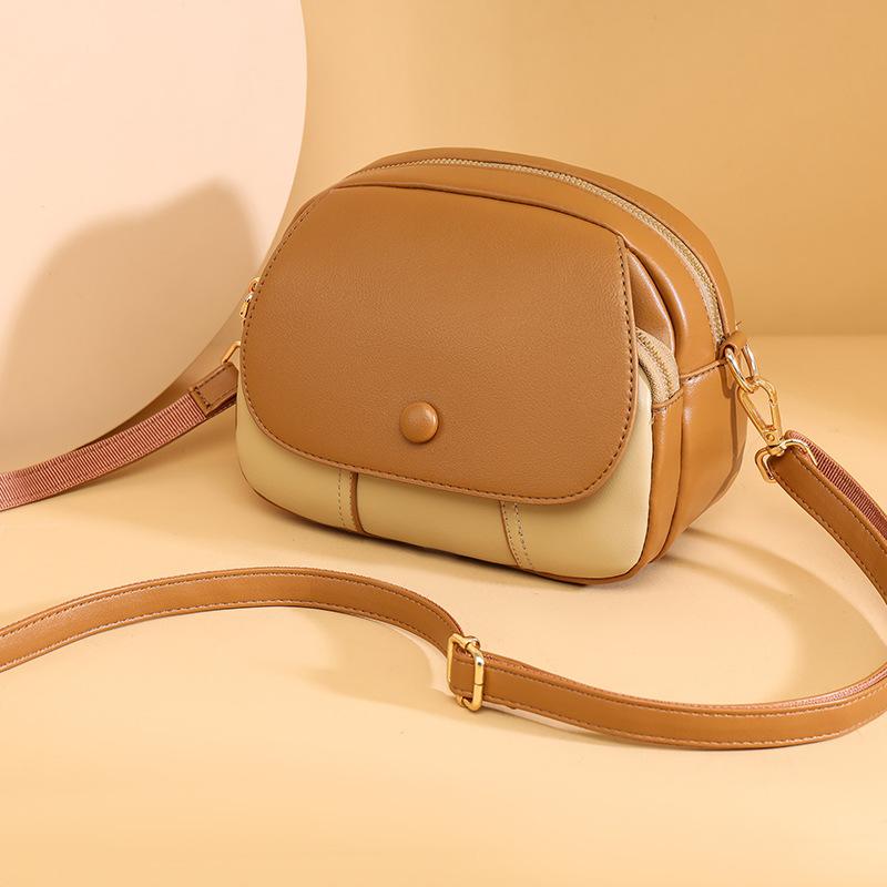 Women's bag small bag spring and summer solid color simple and exquisite multi-layer mobile phone bag women's shoulder messenger bag bag