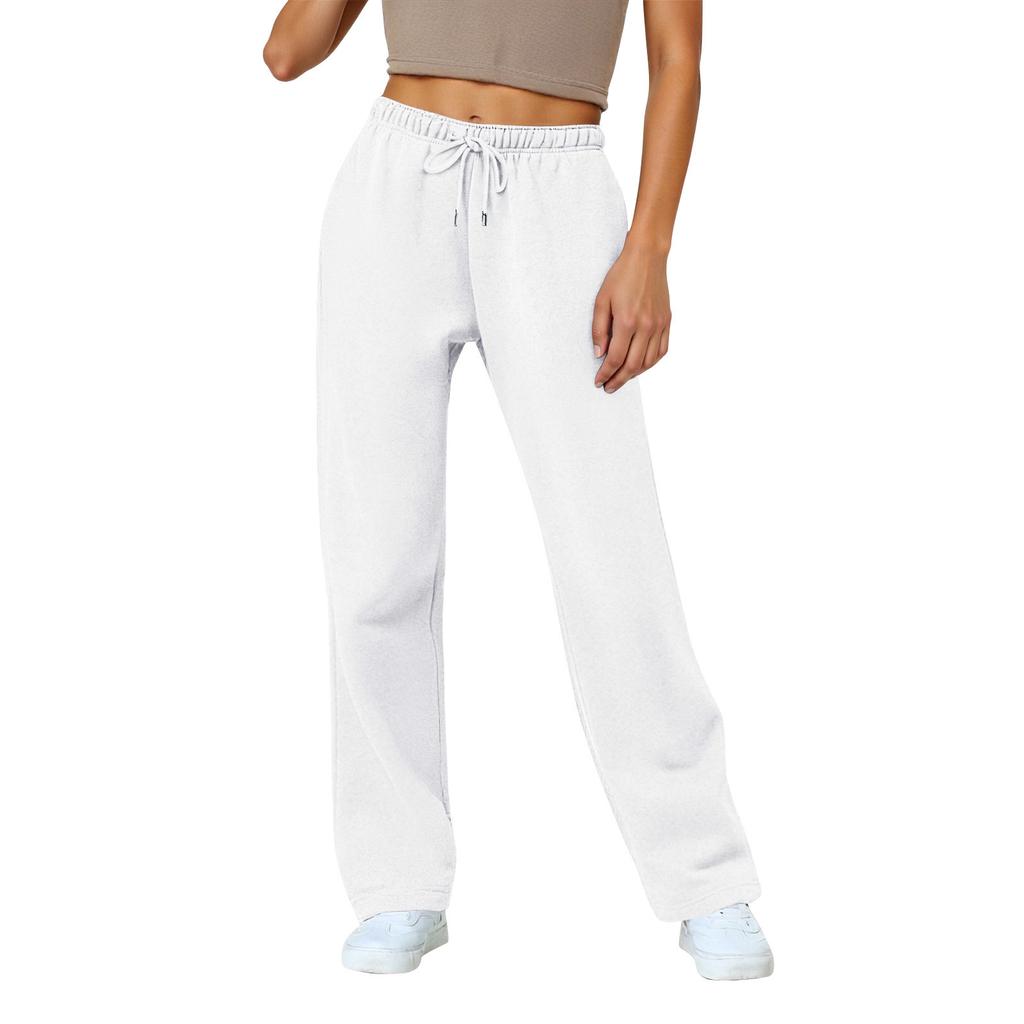 Women’s High Waist Drawstring Sweatpants, Loose Fit Wide Leg Lounge Pants with Pockets for Workout & Casual Wear