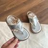 Modische Mädchen-Thong-Sandalen mit Spitzenbesatz und offenen Zehen - Sommerliche Flip-Flops mit weicher Sohle für Kinder 2026