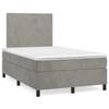 Exclusive House Bed 120x190 Light Grey Velvet - Slatted Base and 20 Cm Mattress